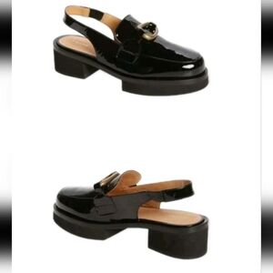 Frame Womens Black Patent Leather Le Begonia Slingback Designer Loafer 37.5